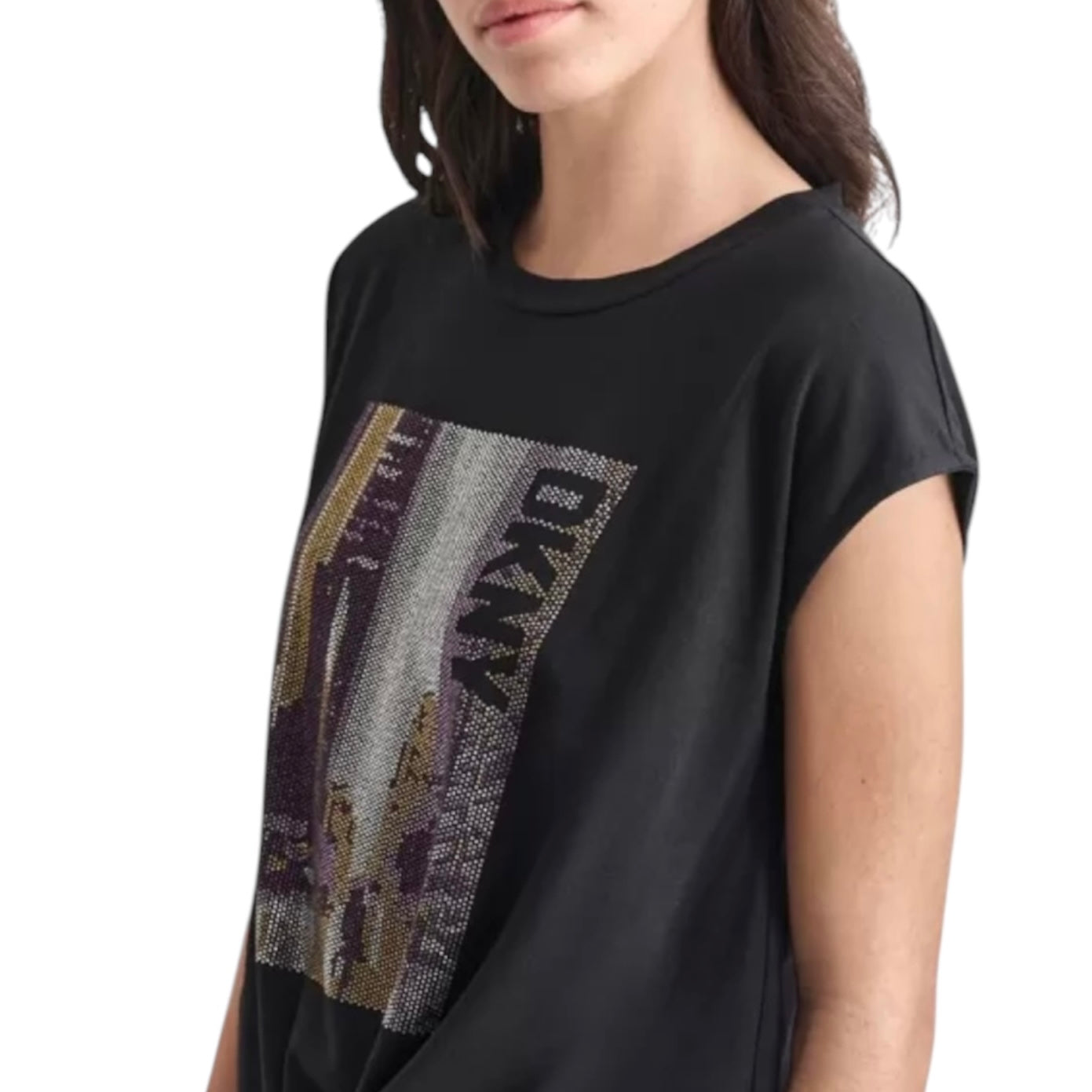 DKNY PRINTED STRASS T-SHIRT