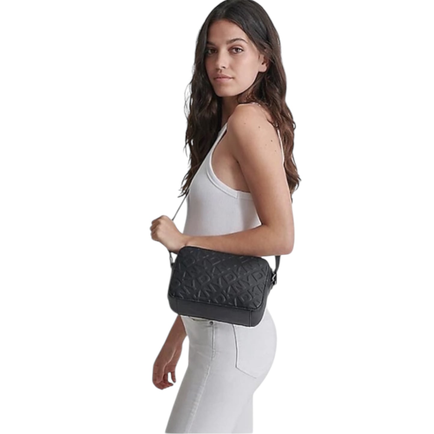 DKNY Double Zip Monogram Camera Bag