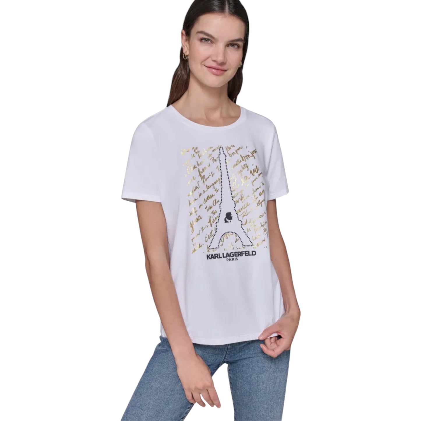 Karl Lagerfeld Women’s Eiffel Tower Graphic T-shirt