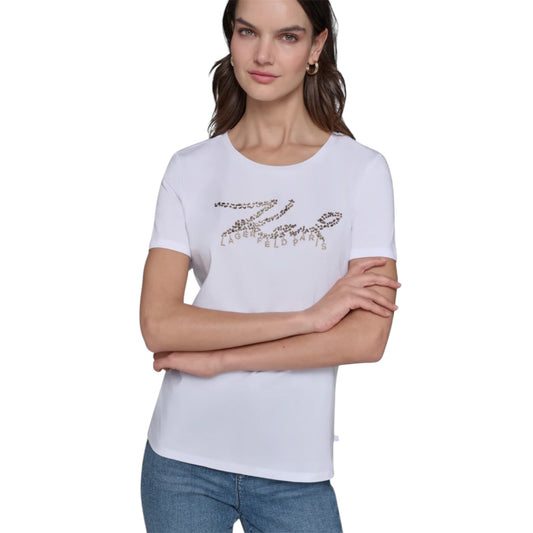 Karl Lagerfeld Embellished Script T-Shirt