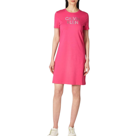 Calvin Klein women’s Short Sleeve Logo T-shirt Dress Casual Dress