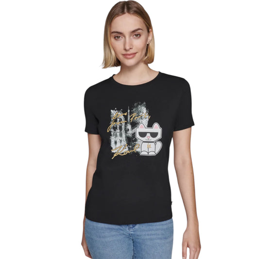 KARL LAGERFELD BLACK T-SHIRT