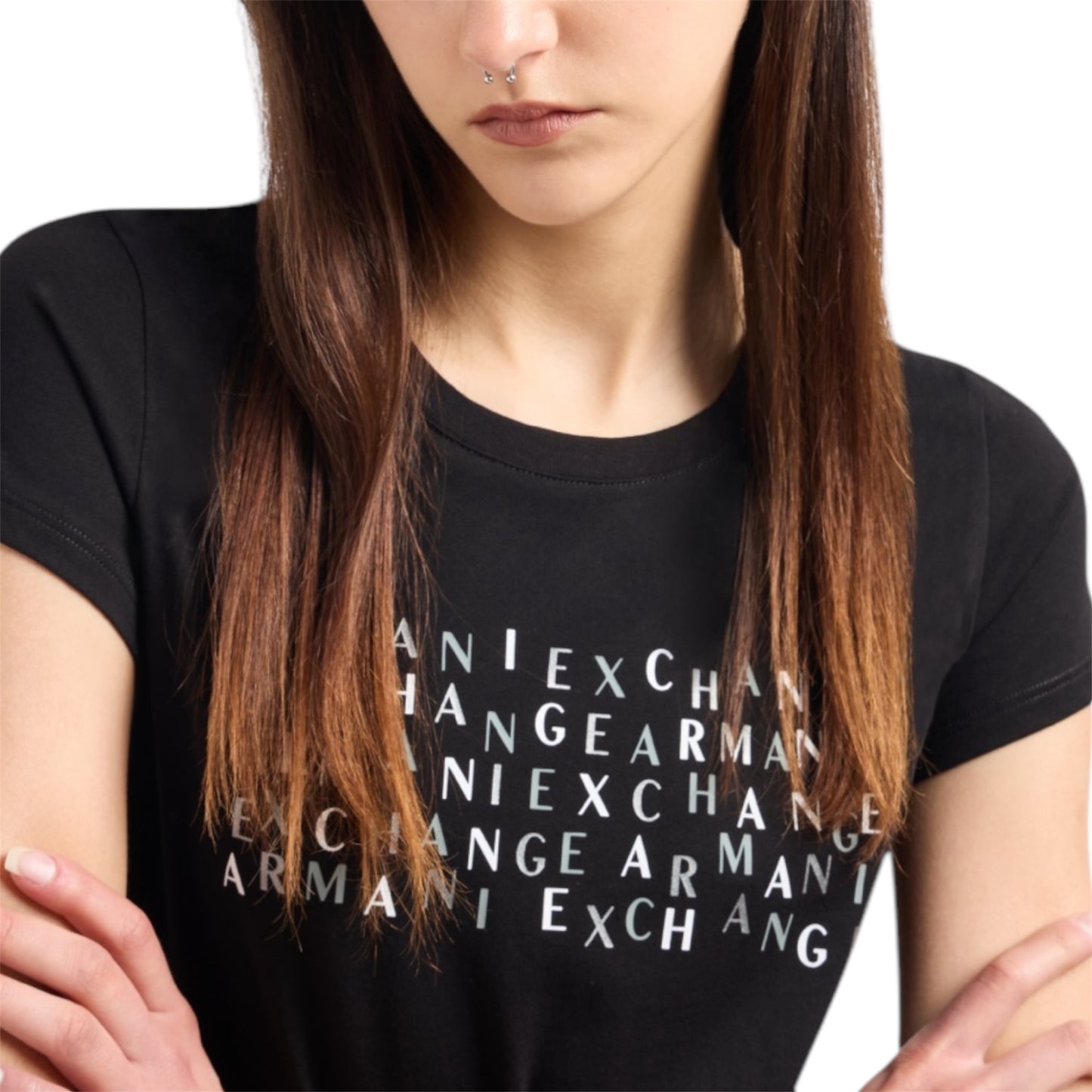 A|X Women Slim Fit Black T-shirt