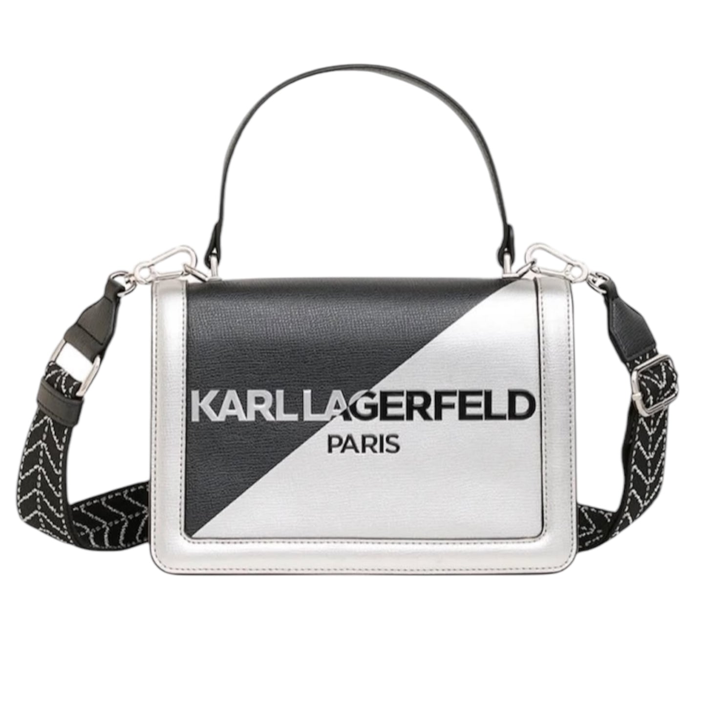Karl Lagerfeld Two Tone Logo Satchel -Cross Body Bag