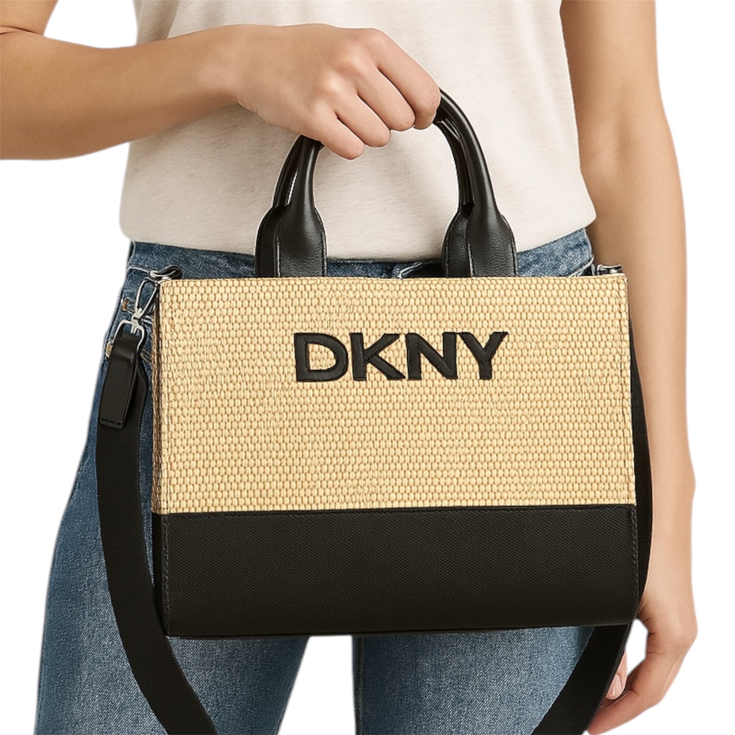 DKNY KHUS BAG WITH STITCHED LOGO