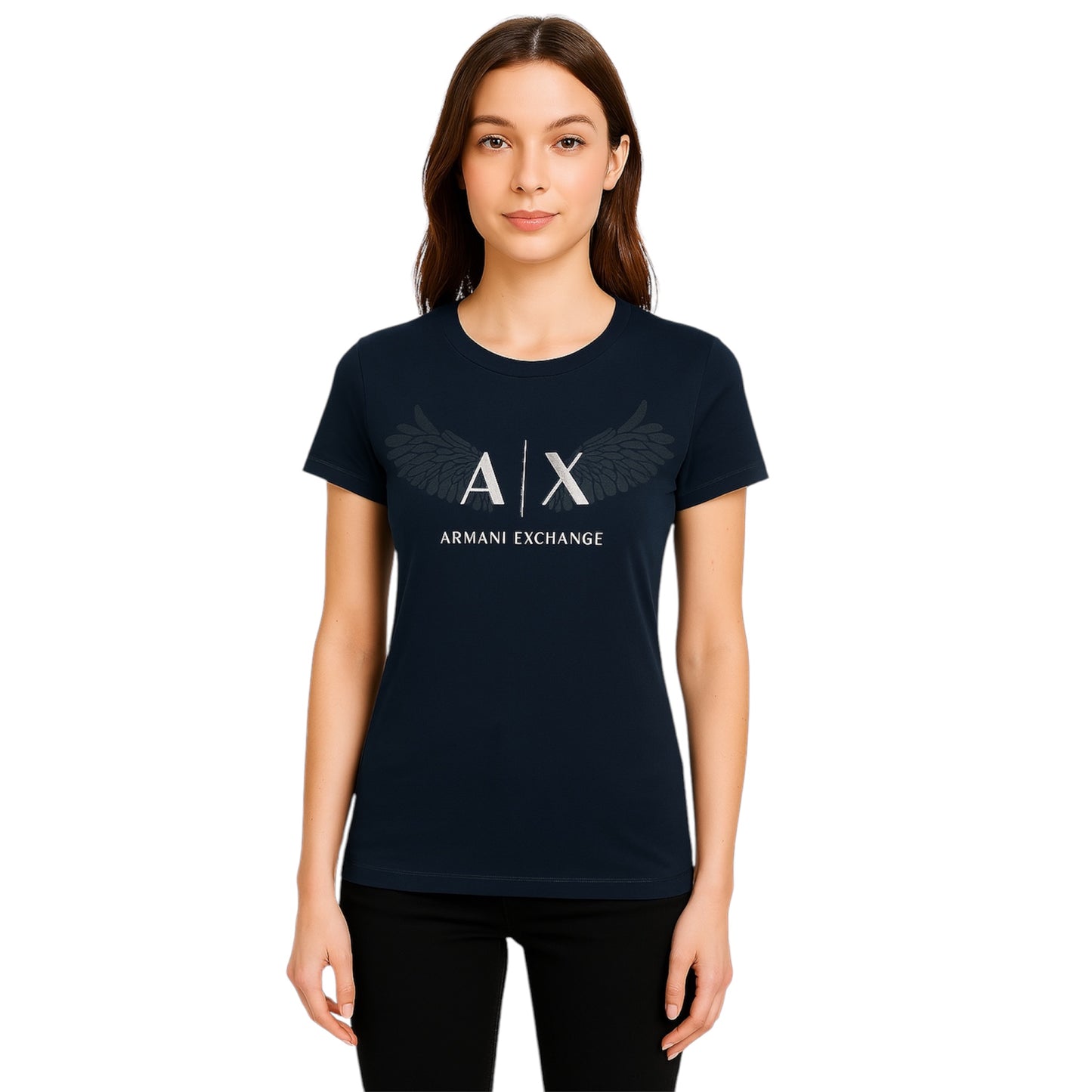 A|X Women Regular Fit Navy T-shirt
