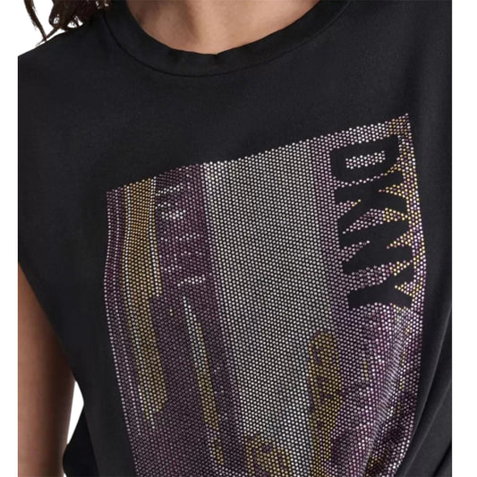 DKNY PRINTED STRASS T-SHIRT