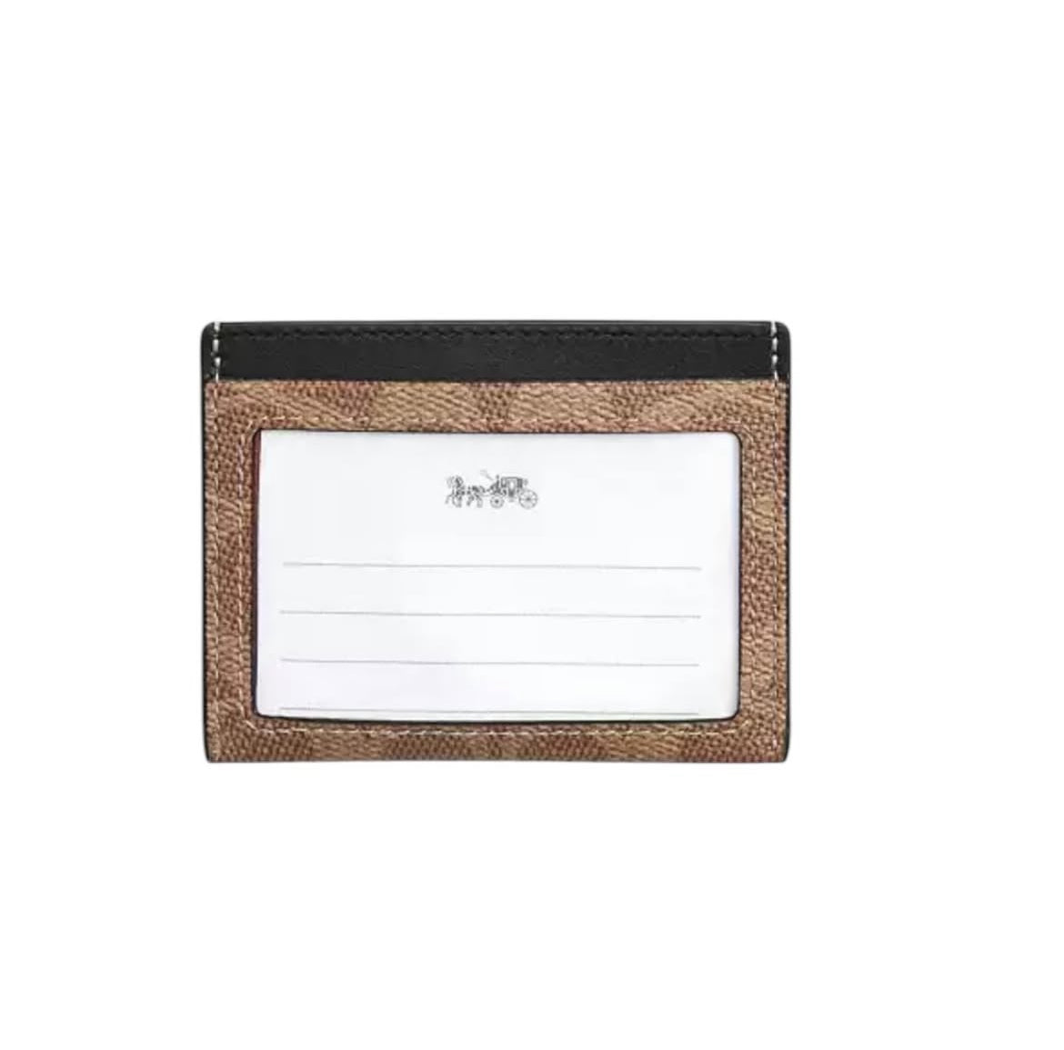 Coach Slim ID Brown Card Case Signature canvas