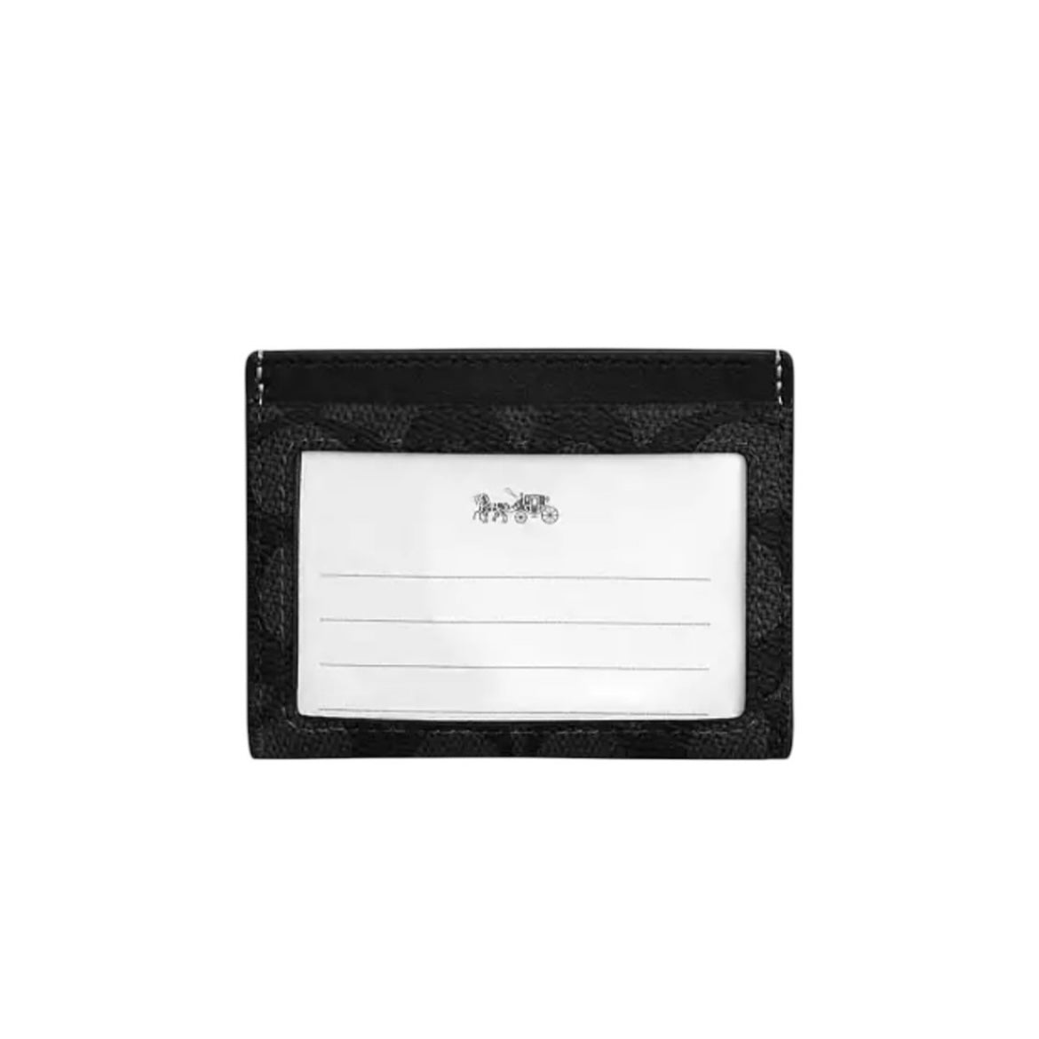 Coach Slim ID Black Card Case Signature Canvas