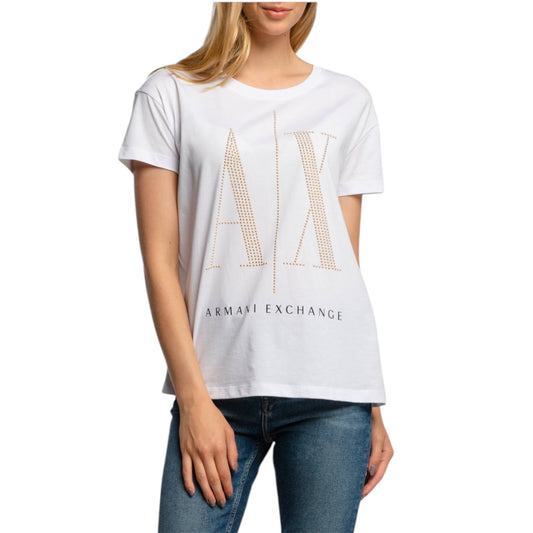 A|X White T-shirt With Gold Logo