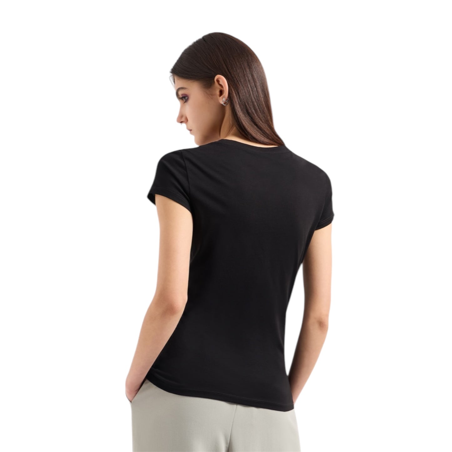 A|X Women Slim Fit Black T-shirt