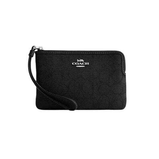 Corner Zip Wristlet In Signature Canvas With Stripe