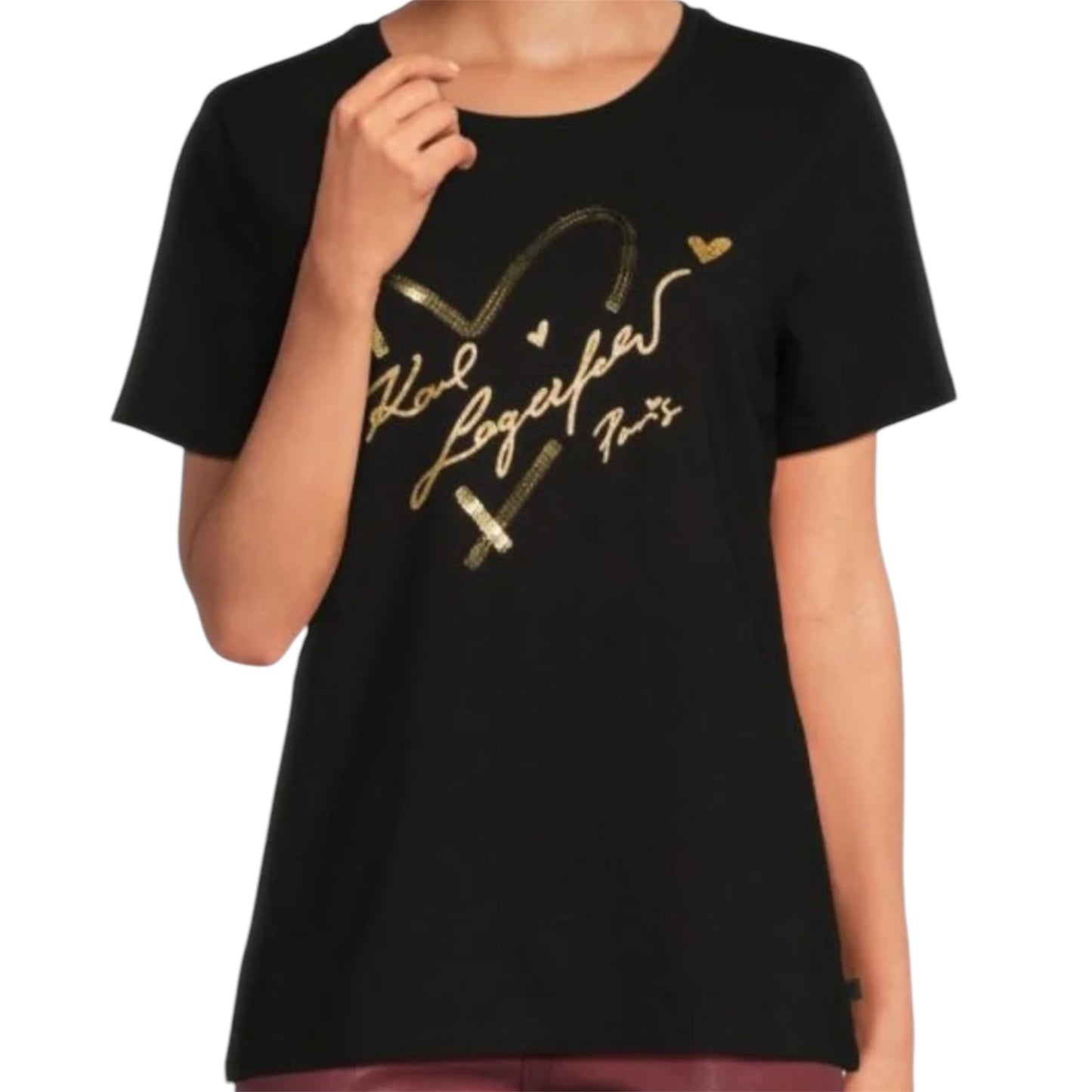 Karl Lagerfeld Heart Black Women T-shirt