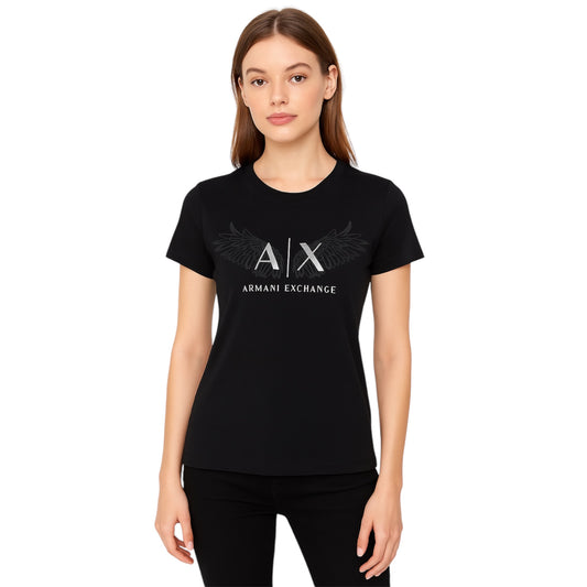 A|X Women Regular Fit Black T-shirt