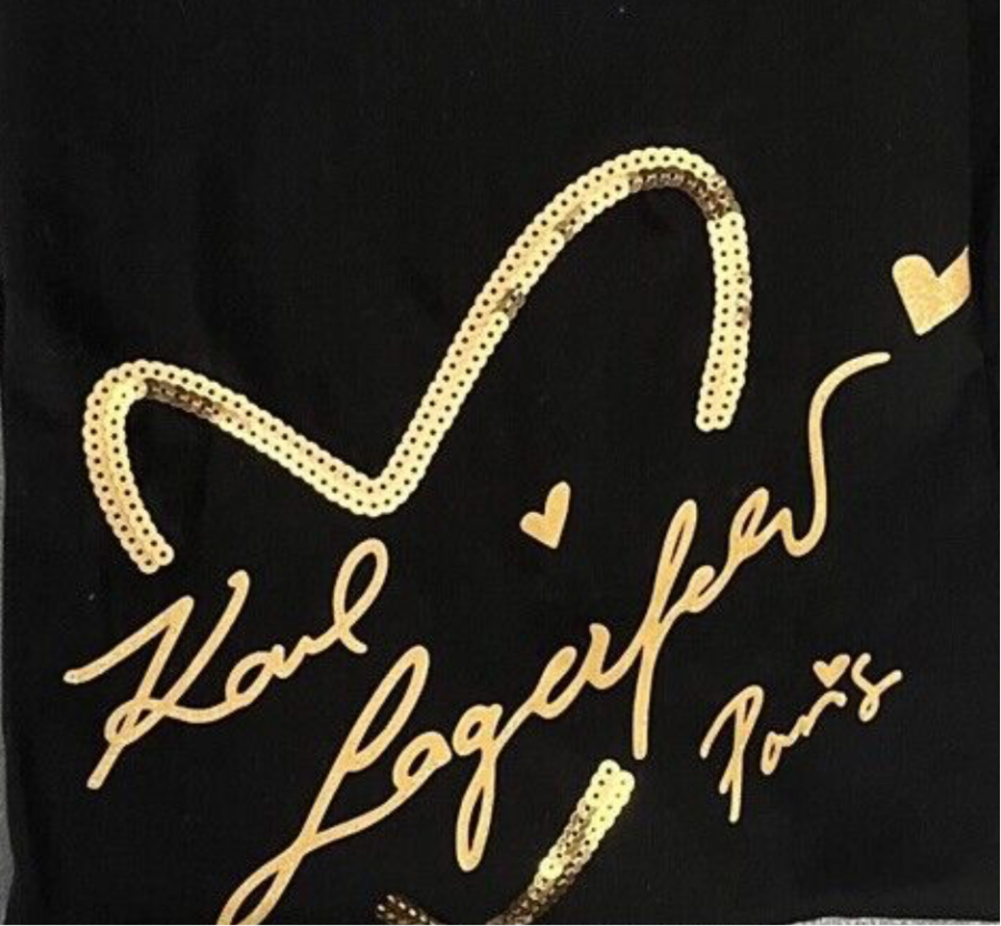 Karl Lagerfeld Heart Black Women T-shirt